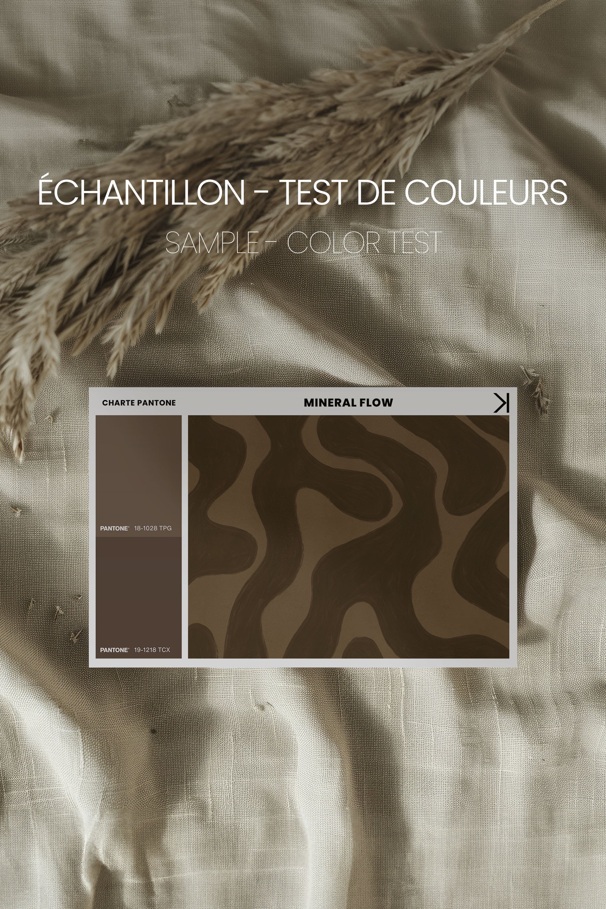 OLEKA CANVAS - MINERAL FLOW, Oeuvre sur toile étirée, encadré Naturel Clair