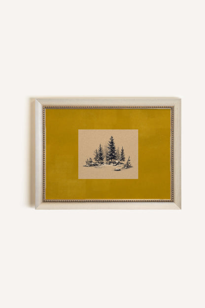 ROOTED CALM, Oeuvre sur toile rigide, encadré Vintage Blanc