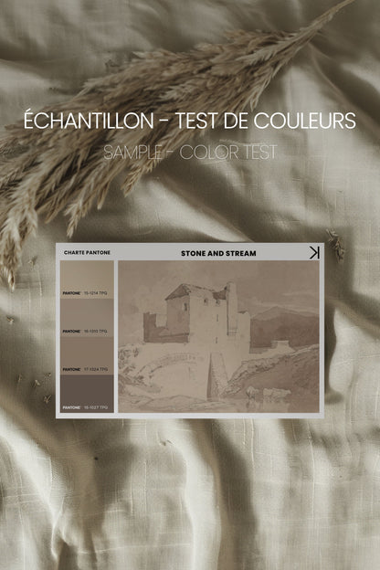OLEKA CANVAS - STONE AND STREAM, Oeuvre sur toile étirée, encadré Brun Chêne