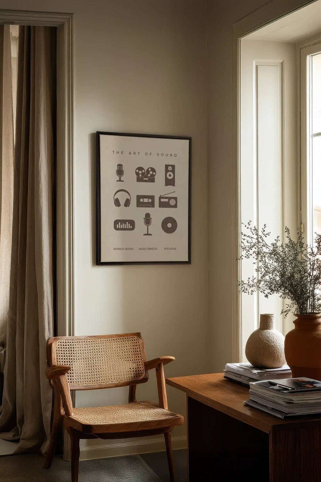 THE ART OF SOUND, Oeuvre sur toile étirée, encadré Noir