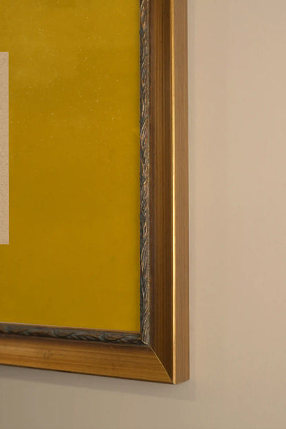 ROOTED CALM, Artwork on rigid canvas, framed Vintage Gold