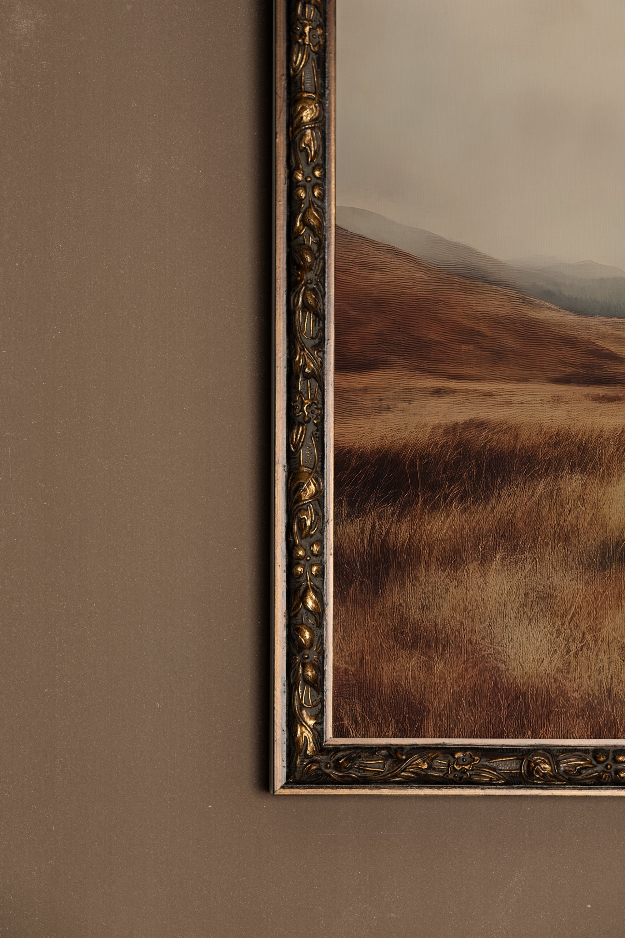 RÊVE DE TERRE, Artwork on rigid canvas, framed in Vintage Bronze