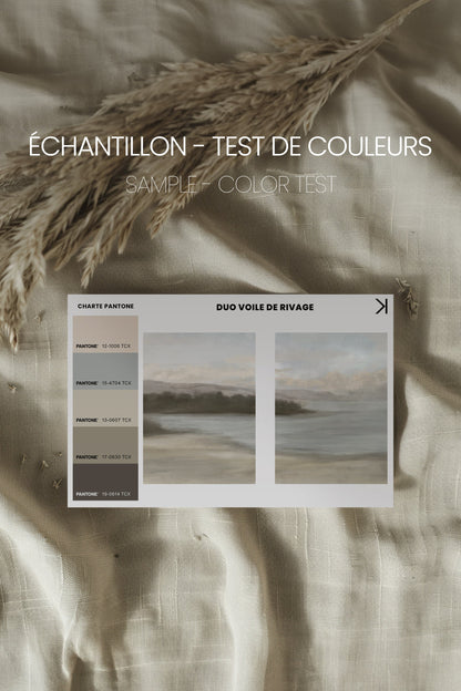 DUO VOILE DE RIVAGE, 2 Oeuvres sur toile étirée, encadré Noir