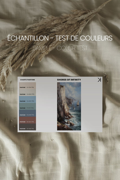 OLEKA CANVAS - SHORES OF INFINITY, Oeuvre sur toile étirée, encadré Brun Noyer
