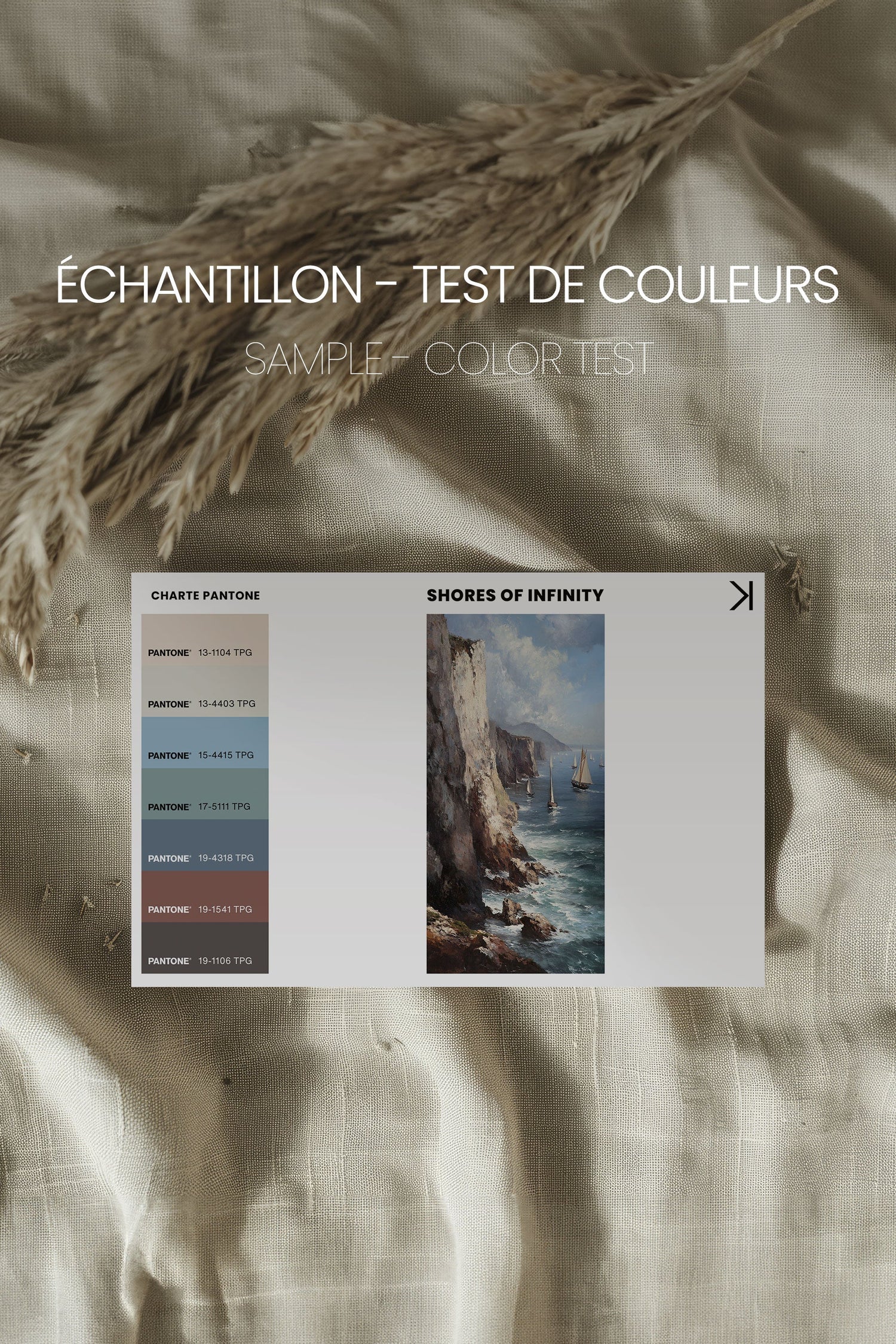 OLEKA CANVAS - SHORES OF INFINITY, Oeuvre sur toile étirée, encadré Naturel Clair