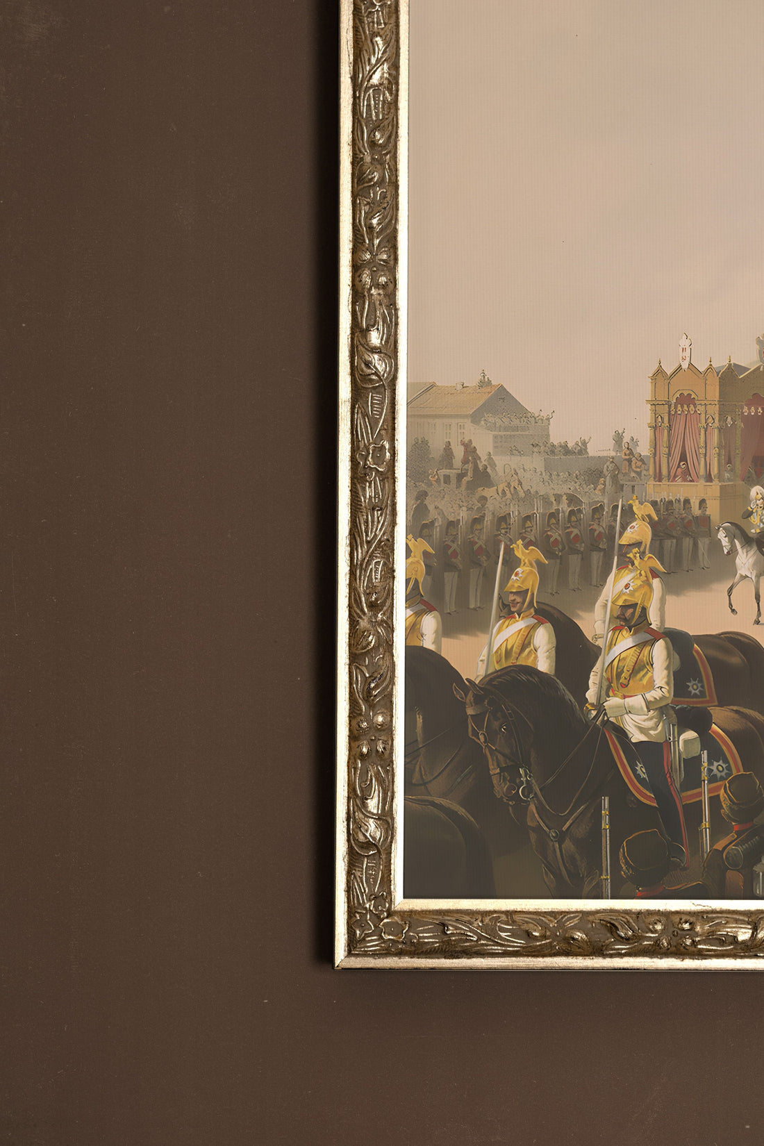 JOUR DE GLOIRE, Artwork on rigid canvas, framed Vintage Silver