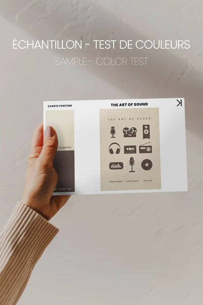 THE ART OF SOUND, Work on stretched canvas, framed Naturel Clair