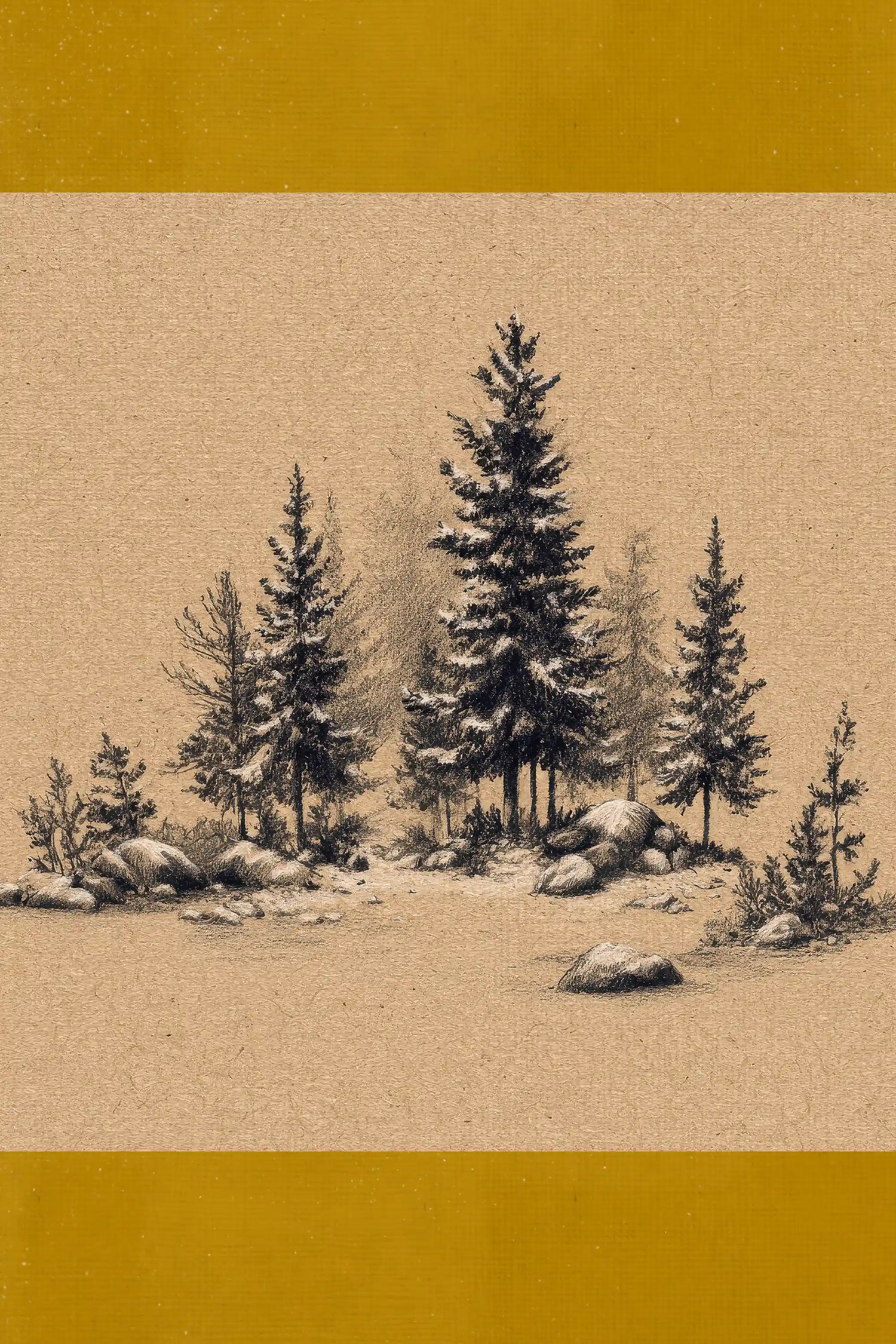 ROOTED CALM, Oeuvre sur toile rigide, encadré Vintage Blanc