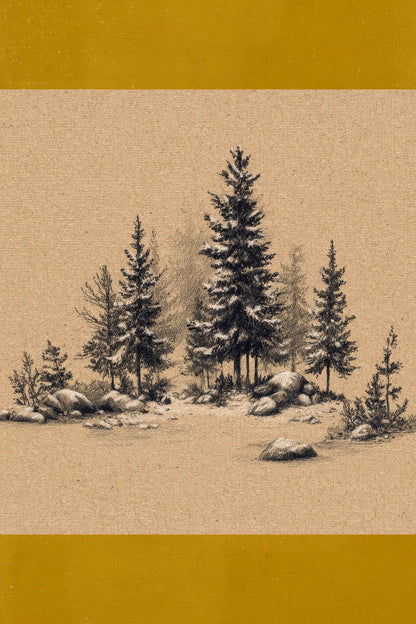 ROOTED CALM, Oeuvre sur toile rigide, encadré Vintage Blanc