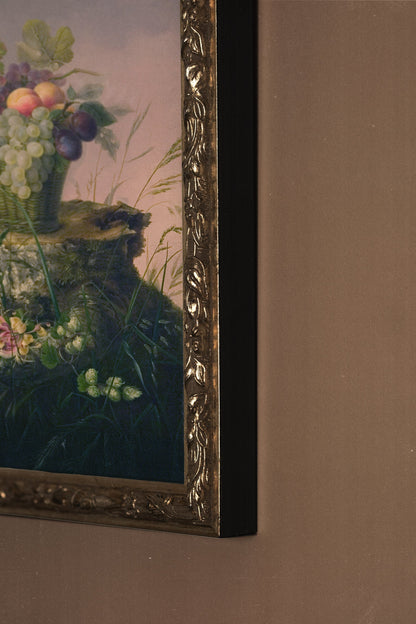 OFFRANDE NATURELLE, Artwork on rigid canvas, framed Vintage Silver