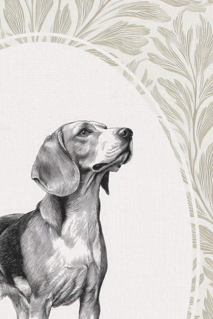 VINTAGE PUP, Oeuvre sur toile rigide, encadré Vintage Argent