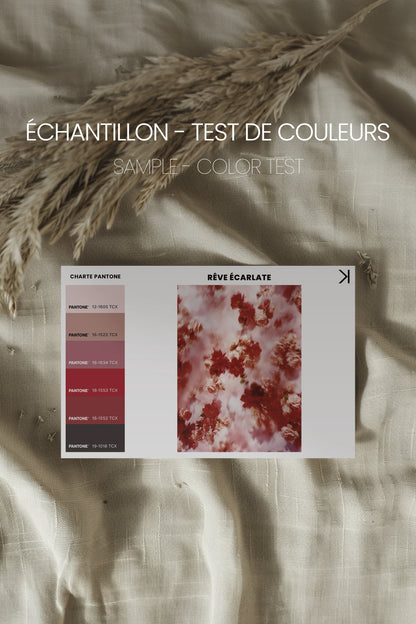 RÊVE ÉCARLATE, Artwork on stretched canvas, framed in Brown Oak