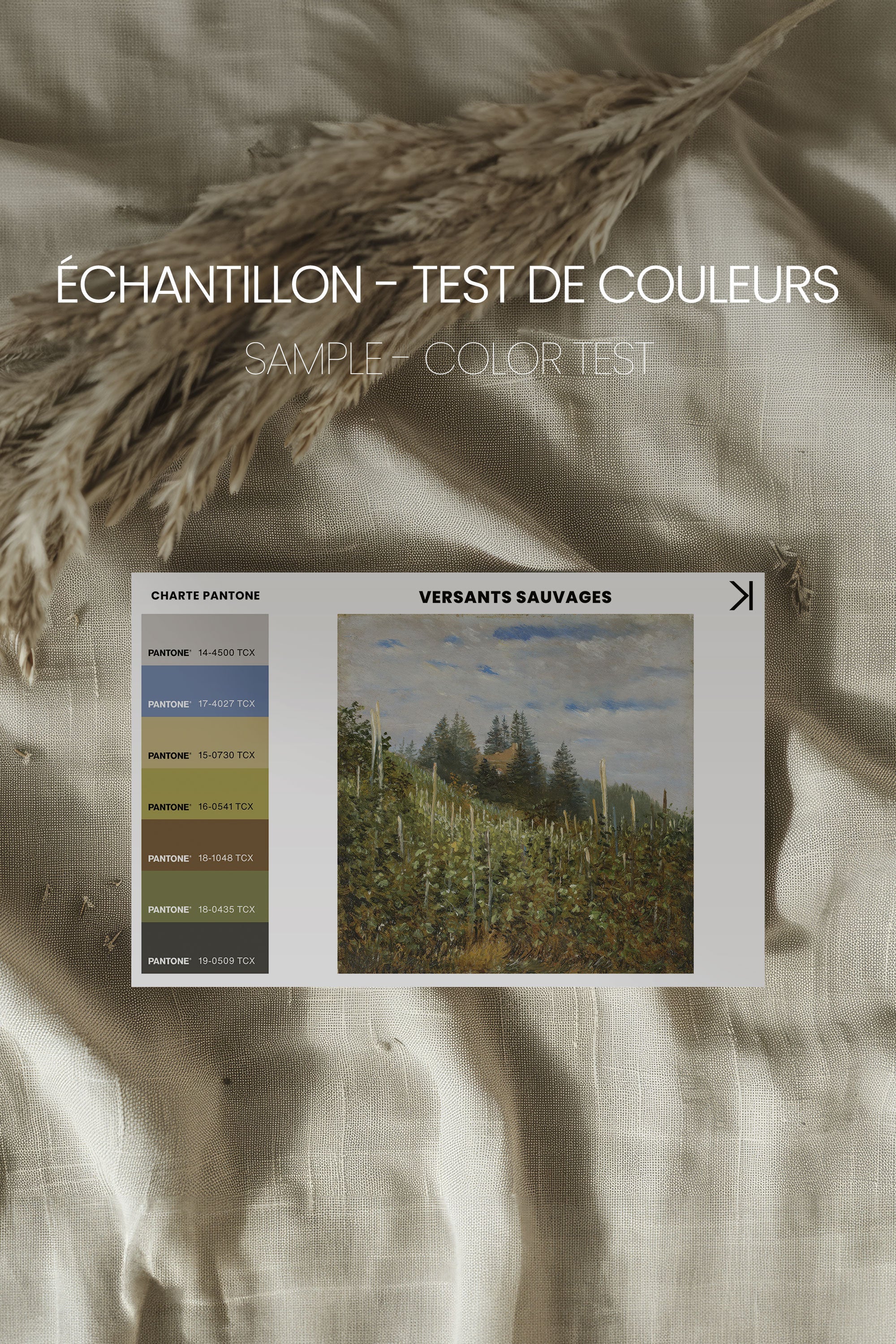 OLEKA CANVAS - VERSANTS SAUVAGES, Oeuvre sur toile étirée, encadré Blanc