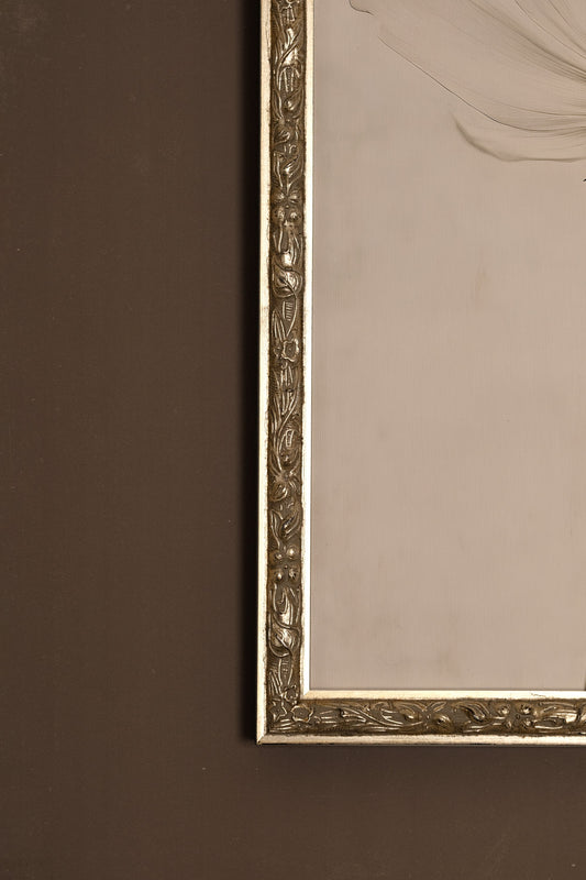 IVORY PETAL, VINTAGE SILVER FRAME