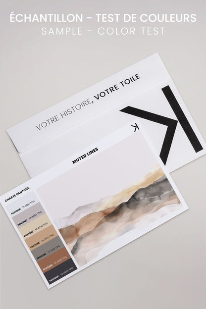OLEKA CANVAS - MUTED LINES, Oeuvre sur toile étirée, encadré Naturel Clair