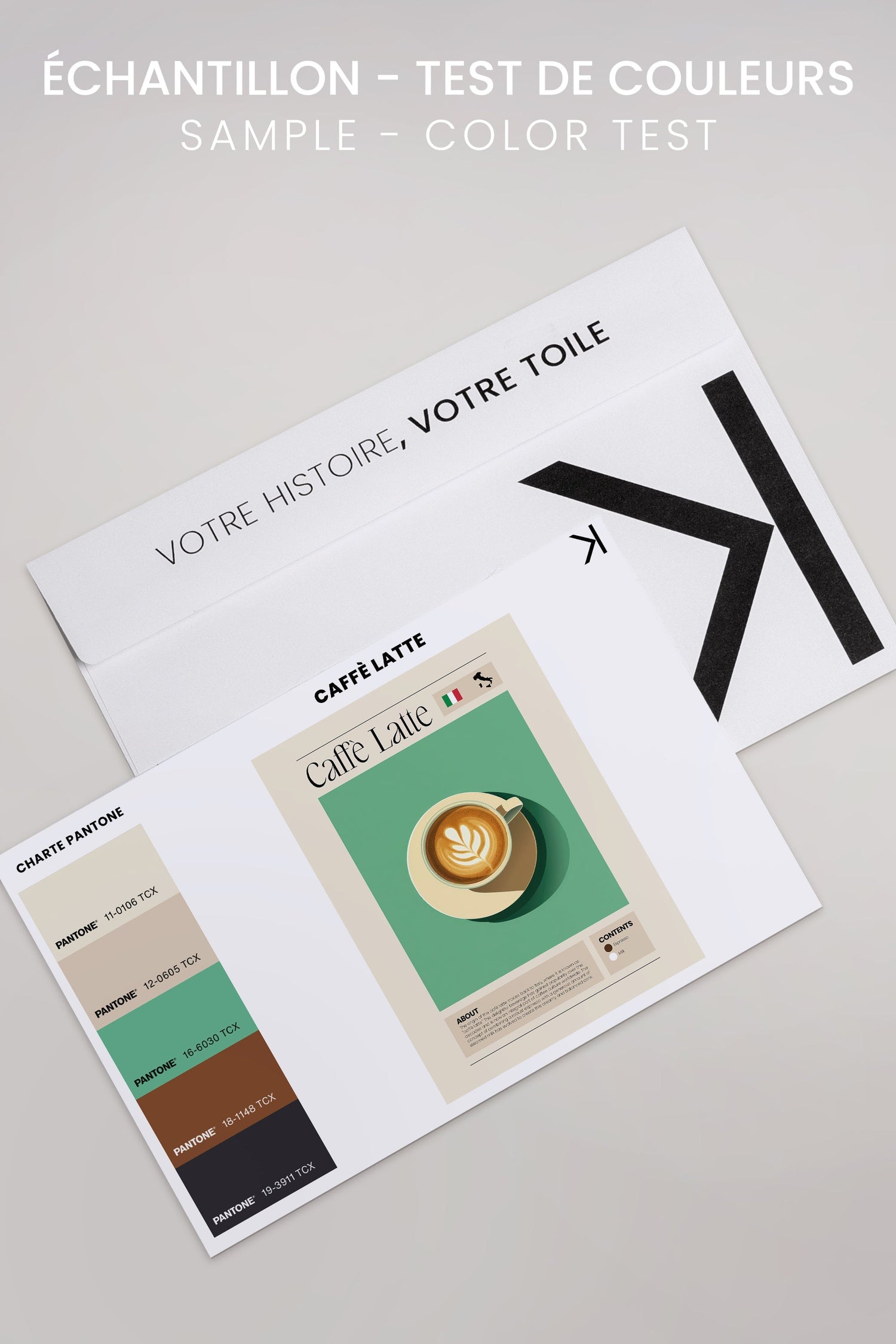 OLEKA CANVAS - CAFFÈ LATTE, Oeuvre sur toile étirée, encadré Blanc
