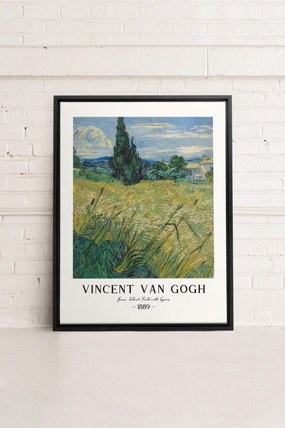 OLEKA CANVAS - GREEN WHEAT FIELD, Oeuvre sur toile étirée, encadré Noir