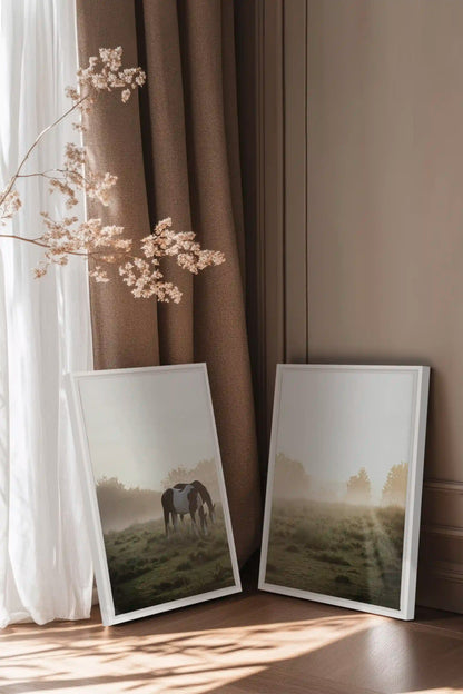 PASTURELIGHT DUO, 2 Oeuvres sur toile étirée, encadré Blanc