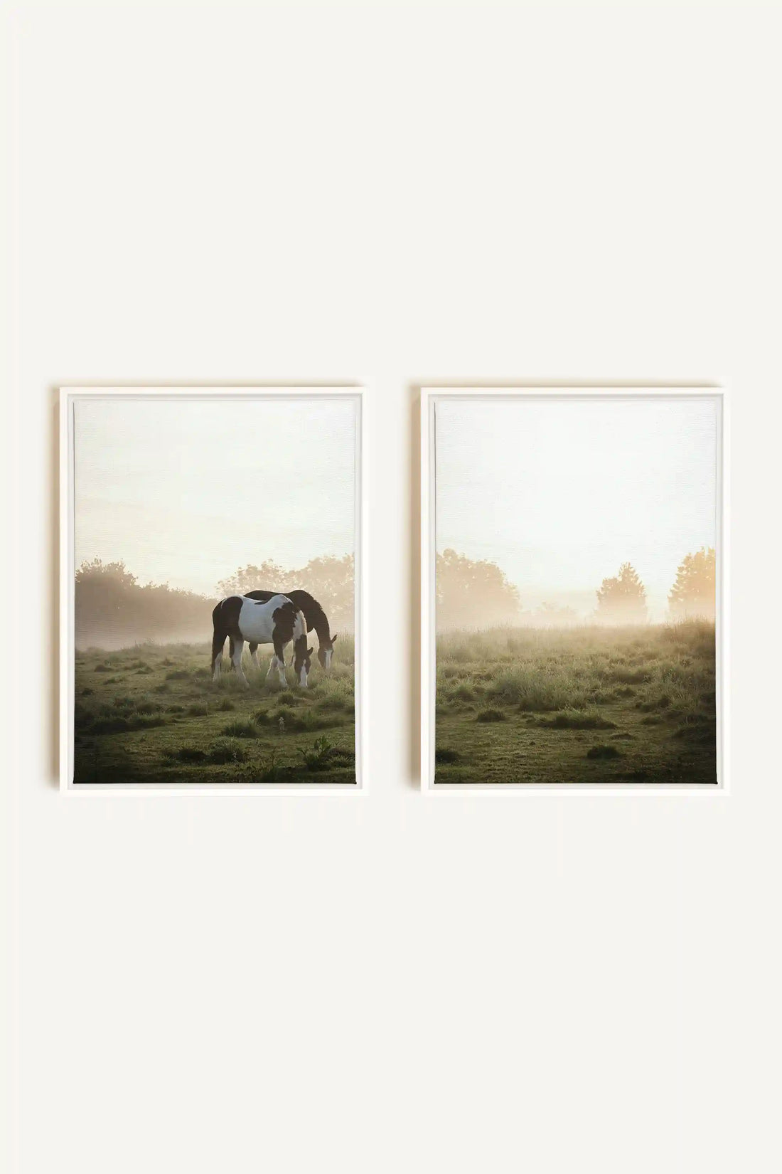 PASTURELIGHT DUO, 2 Oeuvres sur toile étirée, encadré Blanc