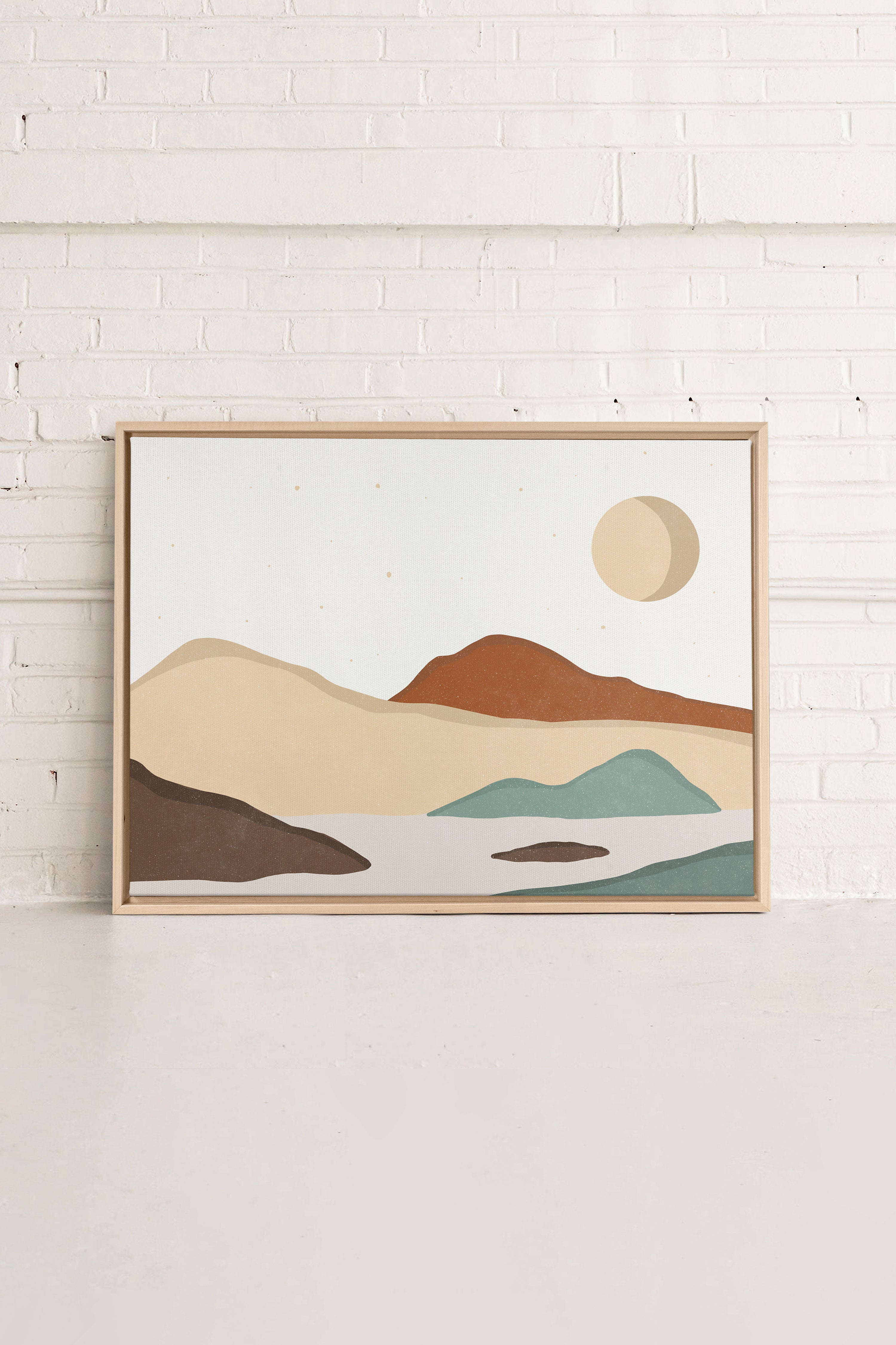 SAND &amp; SKY, Artwork on stretched canvas, framed Natural Light