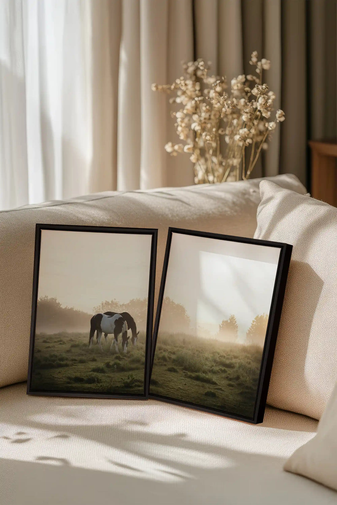 PASTURELIGHT DUO, 2 Oeuvres sur toile étirée, encadré Noir