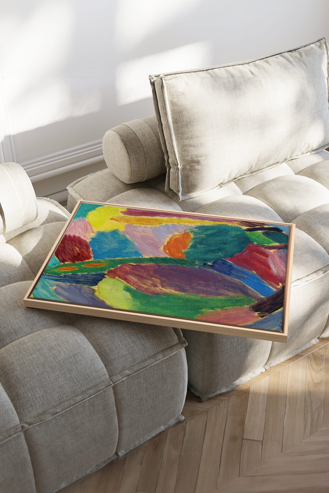 ELECTRIC BLOOM, Oeuvre sur toile étirée, encadré Naturel Clair