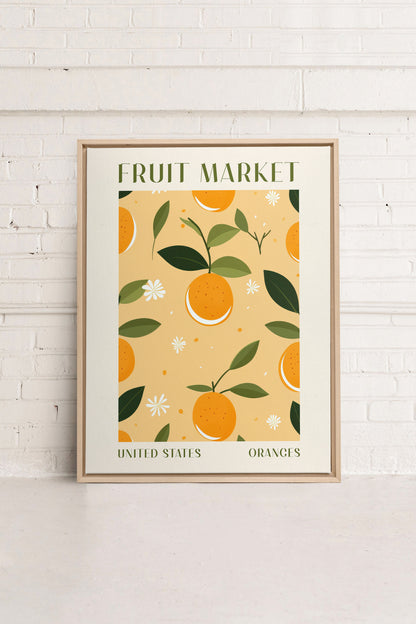 ORANGE TANGO, Oeuvre sur toile étirée, encadré Naturel Clair