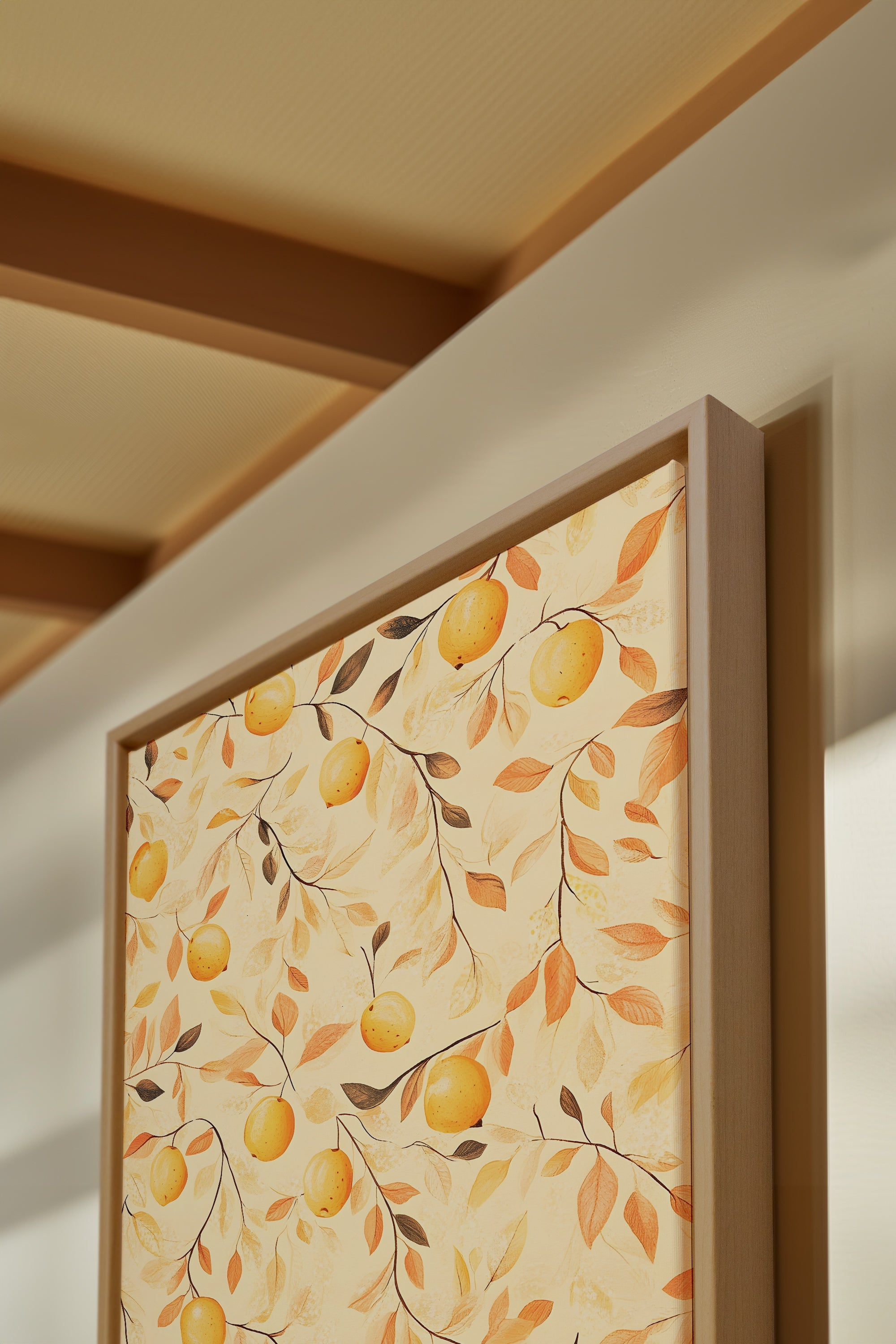 WILLIAM MORRIS II, Oeuvre sur toile étirée, encadré Naturel Clair