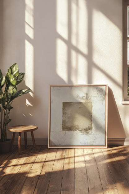GOLDEN TEXTURE, Oeuvre sur toile étirée, encadré Naturel Clair