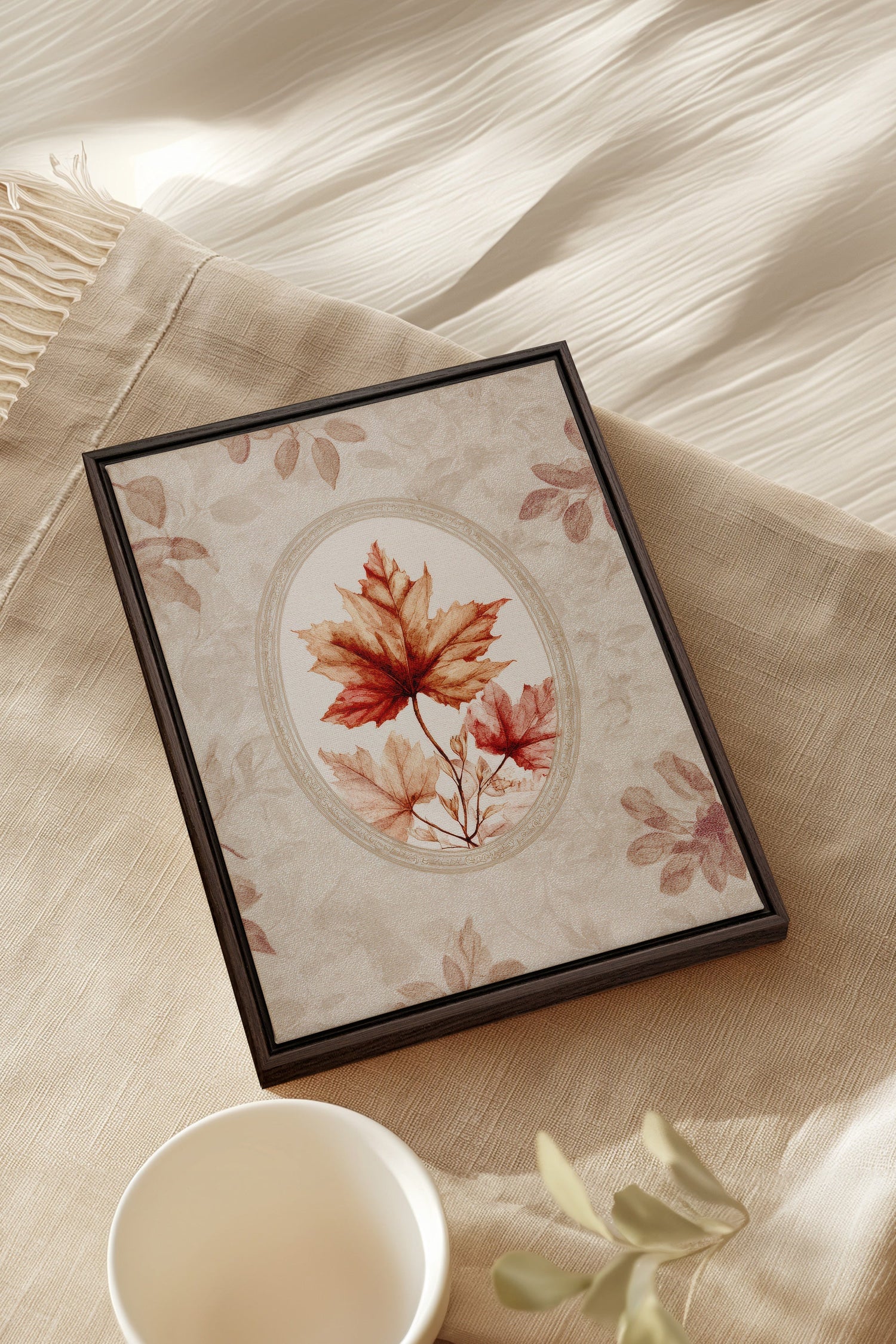 MAPLE MEMORY, Oeuvre sur toile étirée, encadré Brun Noyer