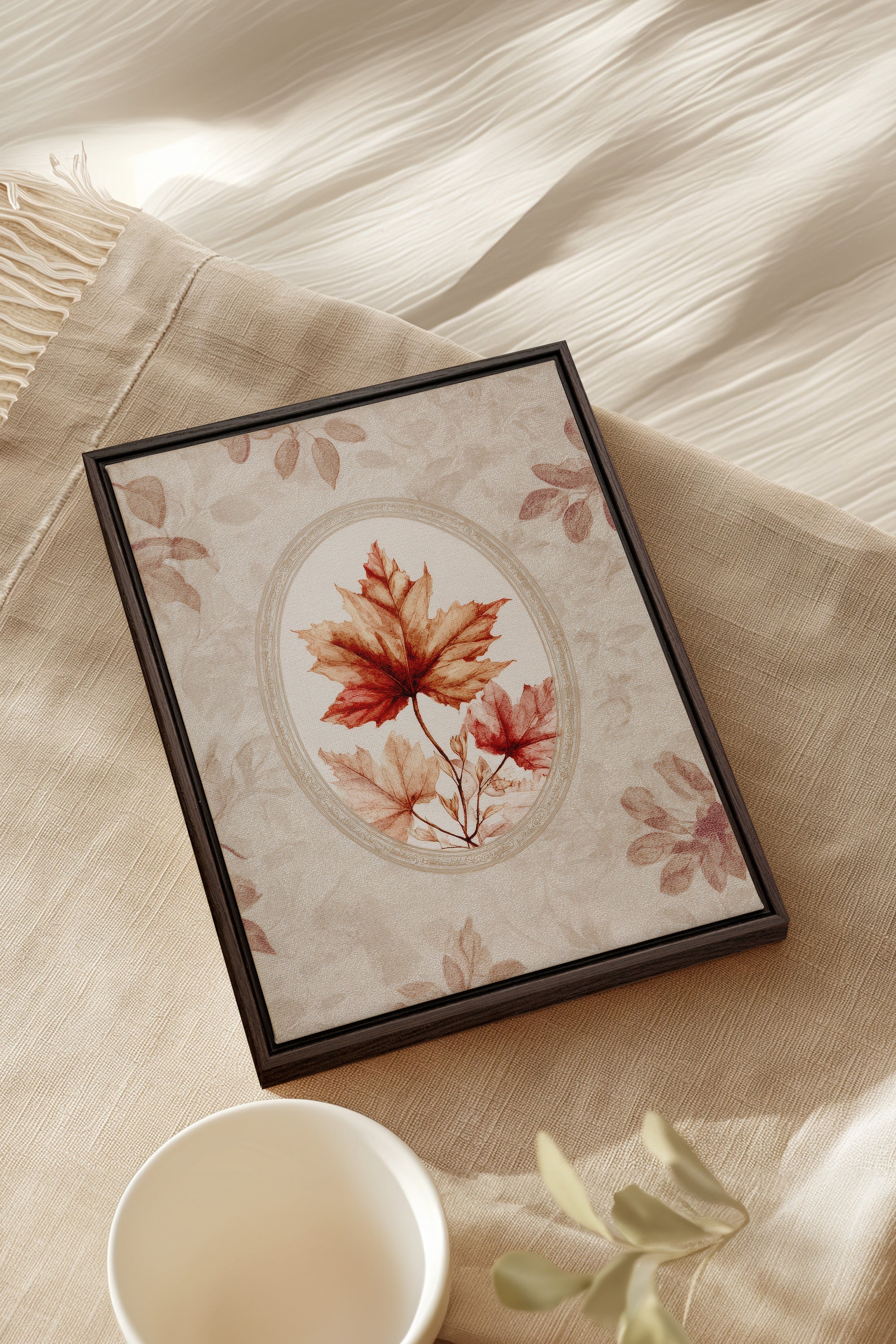 MAPLE MEMORY, Oeuvre sur toile étirée, encadré Brun Noyer