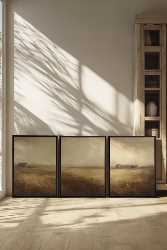 TRIO D'ANTAN (3 Oeuvres sur toile étirée)