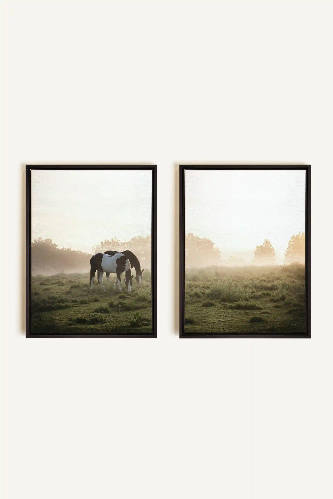 PASTURELIGHT DUO, 2 Oeuvres sur toile étirée, encadré Noir