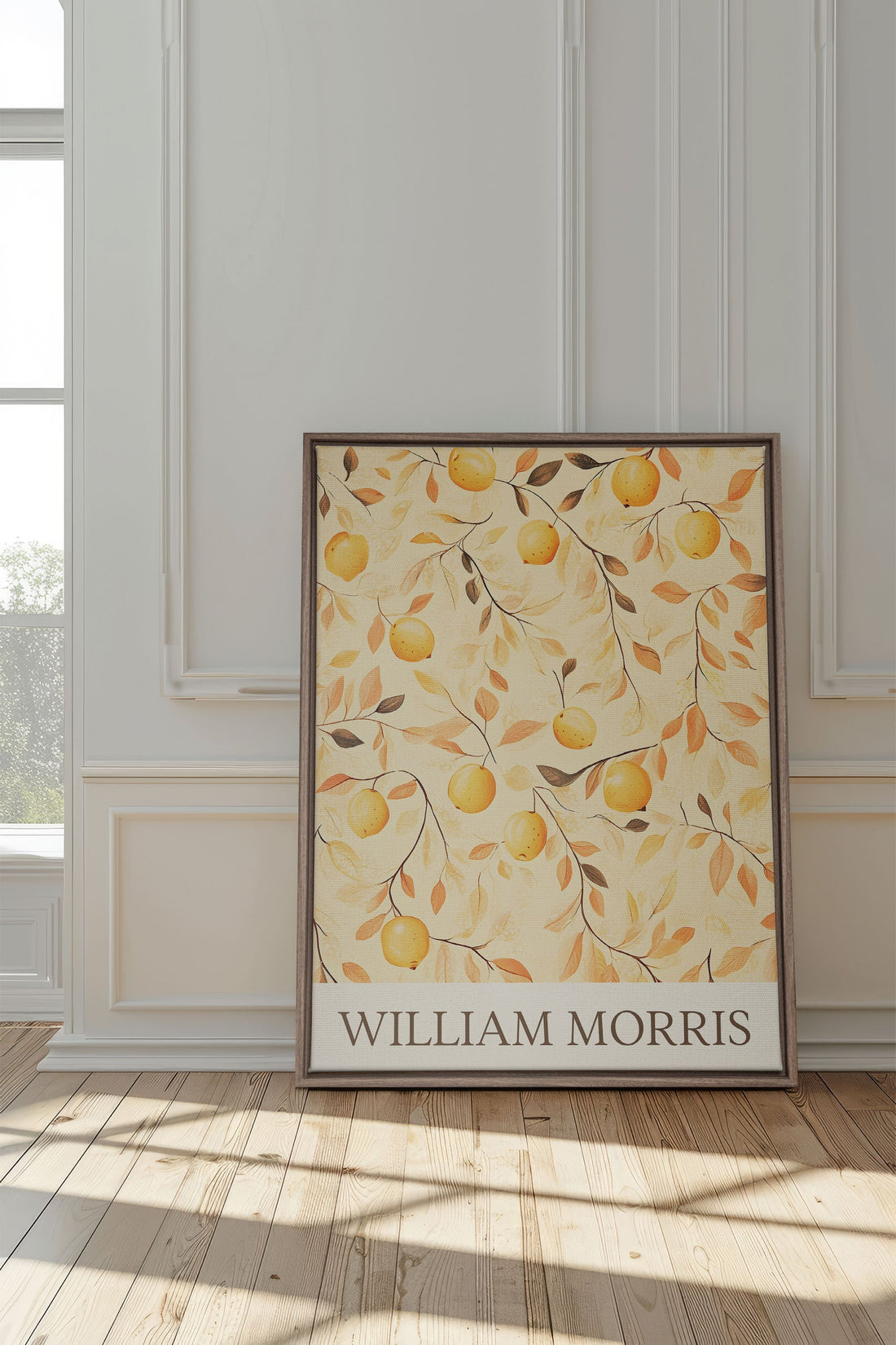 OLEKA CANVAS - WILLIAM MORRIS II, Oeuvre sur toile étirée, encadré Brun Chêne