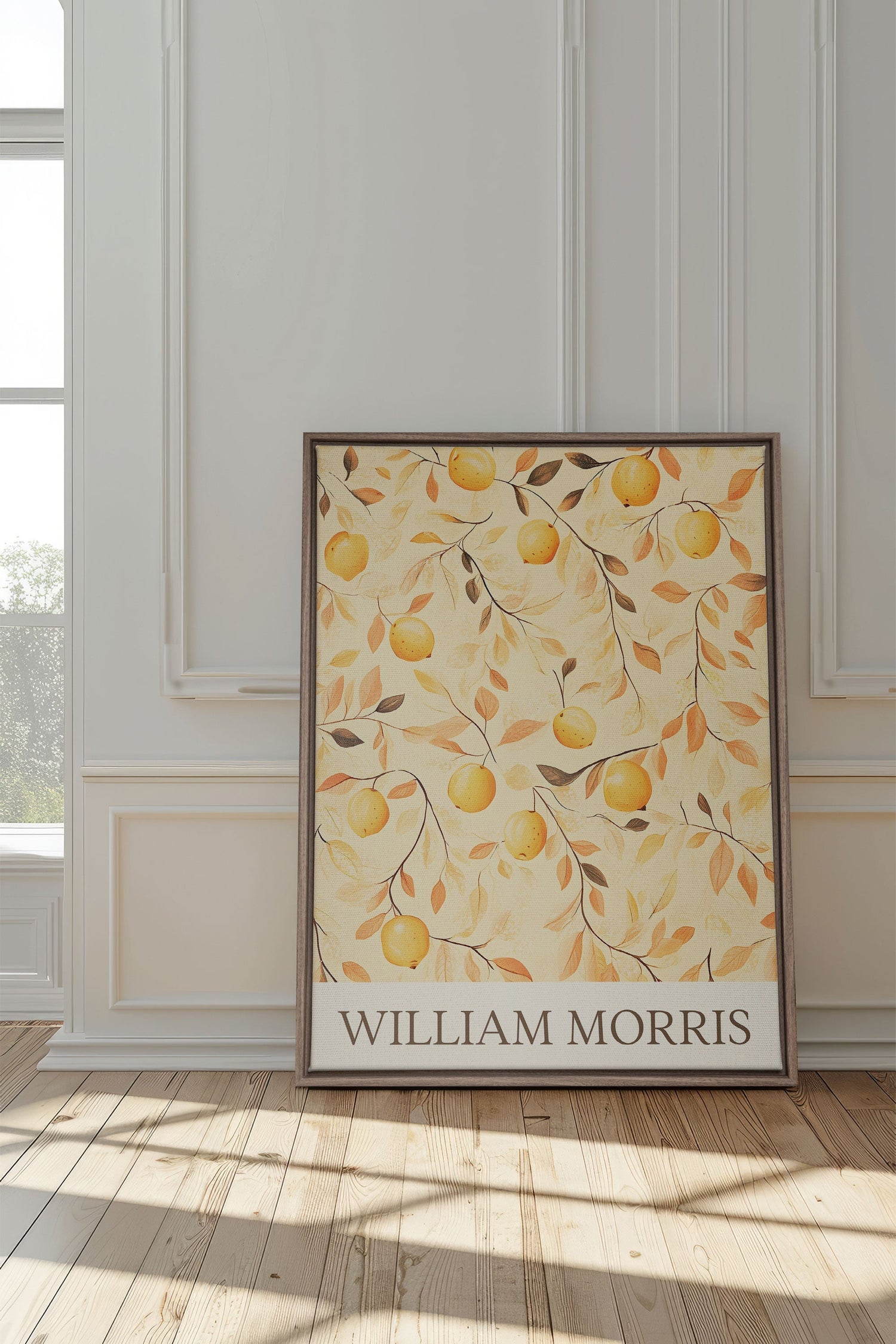 OLEKA CANVAS - WILLIAM MORRIS II, Oeuvre sur toile étirée, encadré Brun Chêne