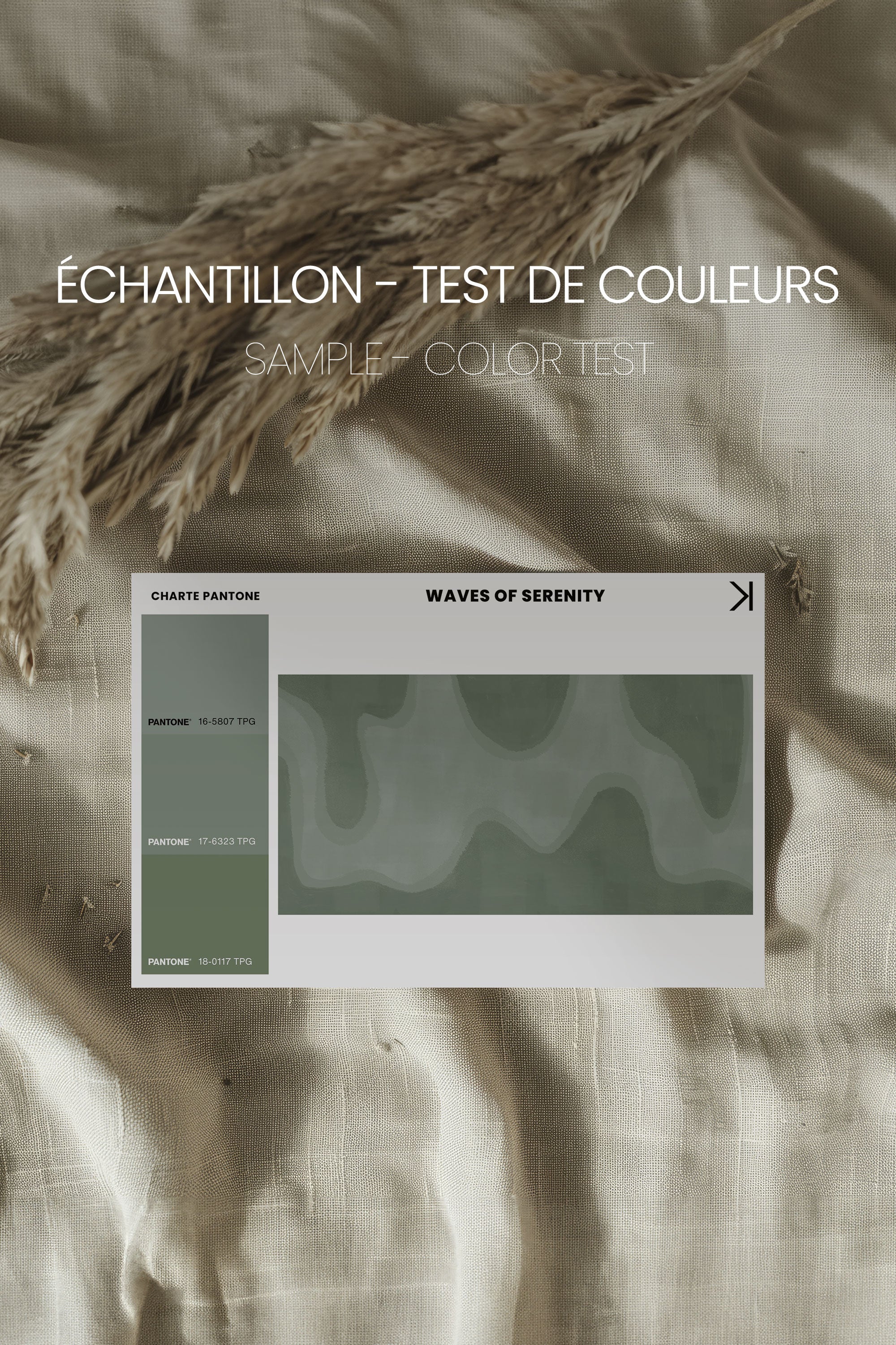 OLEKA CANVAS - WAVES OF SERENITY, Oeuvre sur toile étirée, encadré Blanc