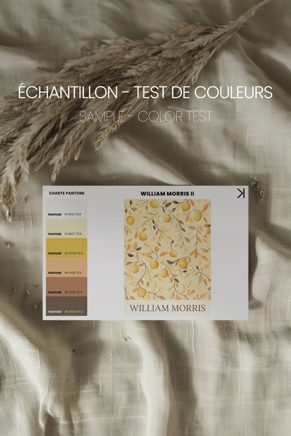 OLEKA CANVAS - WILLIAM MORRIS II, Oeuvre sur toile étirée, encadré Brun Noyer