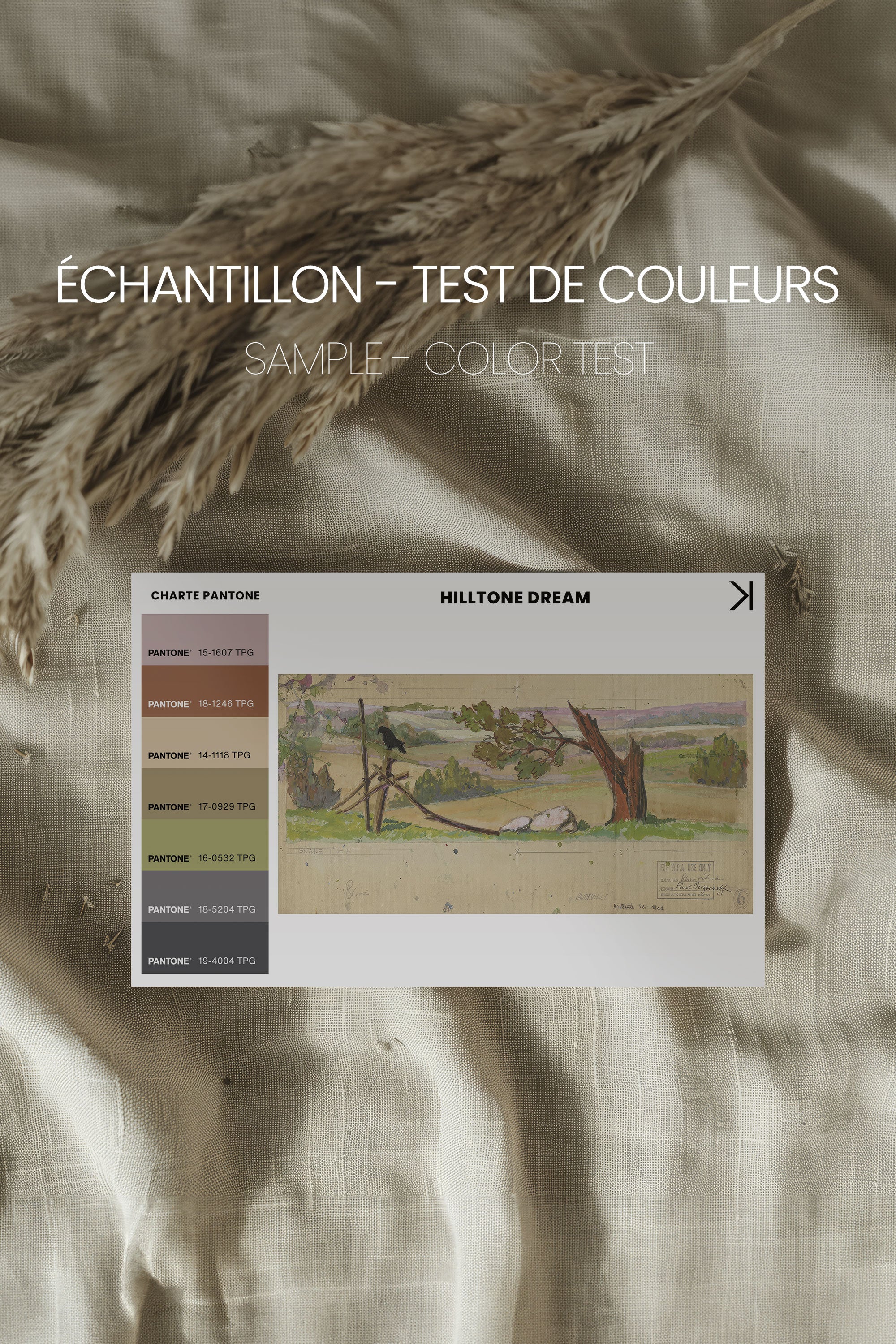 OLEKA CANVAS - HILLTONE DREAM, Oeuvre sur toile étirée, encadré Brun Chêne
