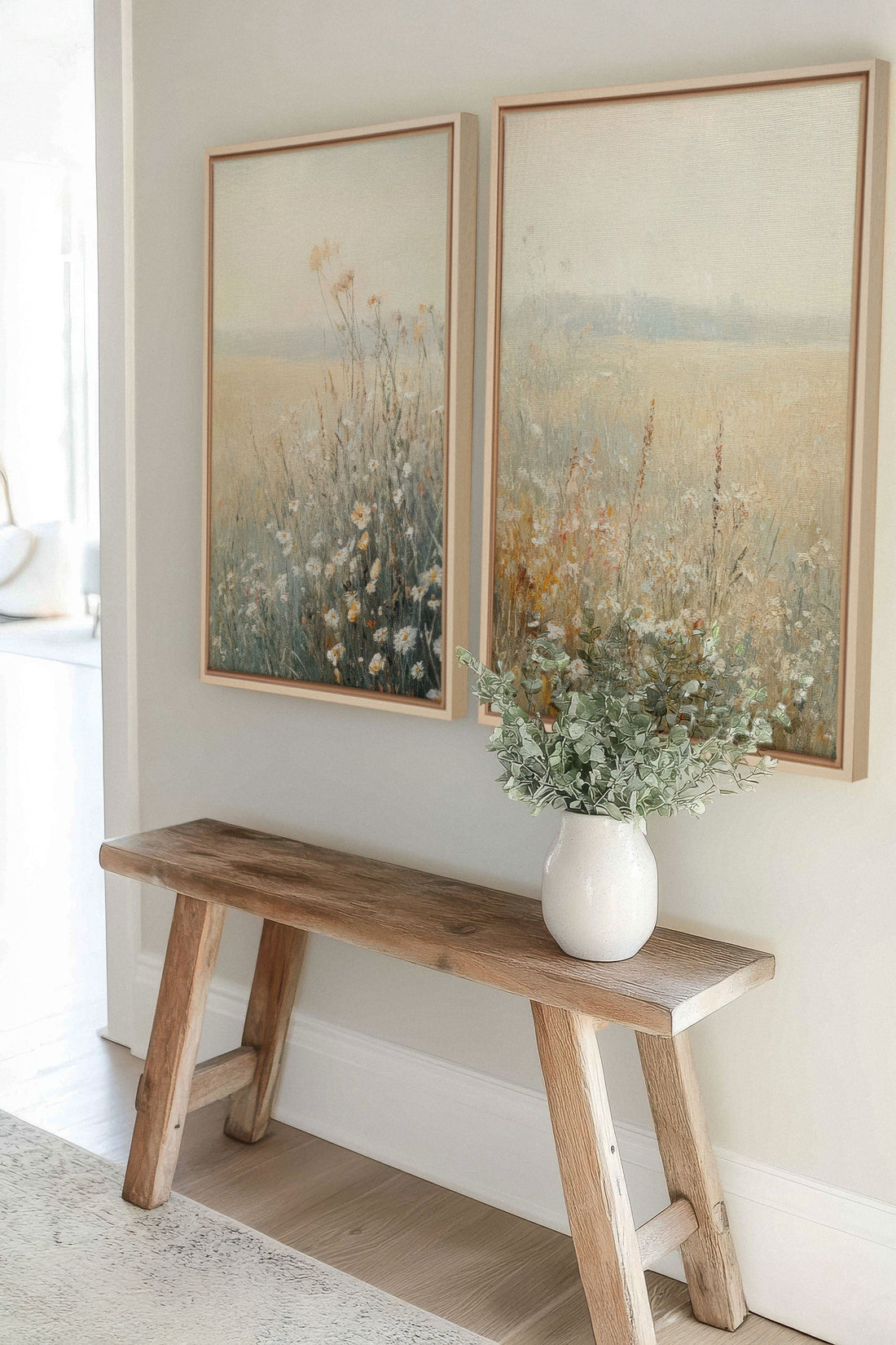 OLEKA CANVAS - FIELD OF GRACE, 2 Oeuvres sur toile étirée, encadré Naturel Clair