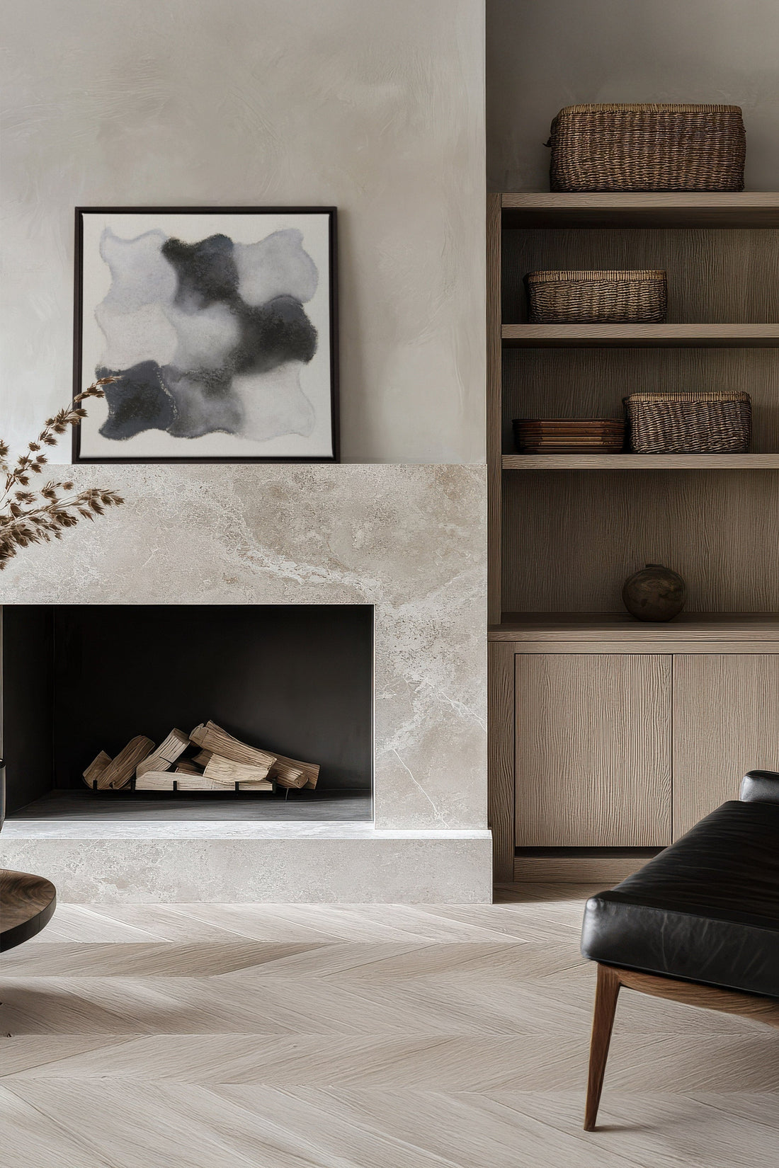 OLEKA CANVAS - NUANCES FONDUES, Oeuvre sur toile étirée, encadré Noir