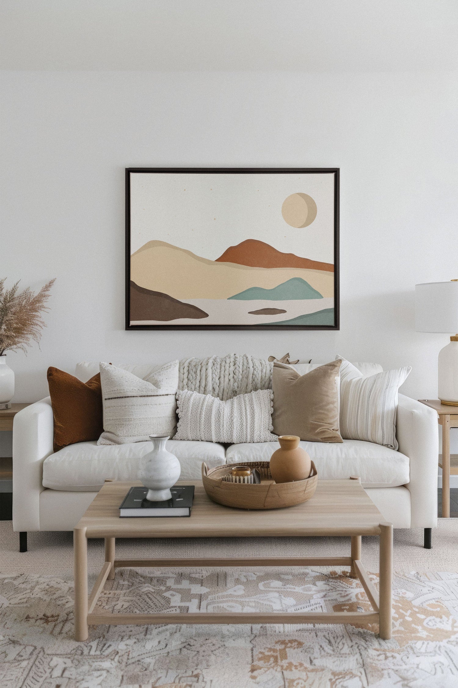 OLEKA CANVAS - SAND &amp; SKY, Oeuvre sur toile étirée, encadré Noir