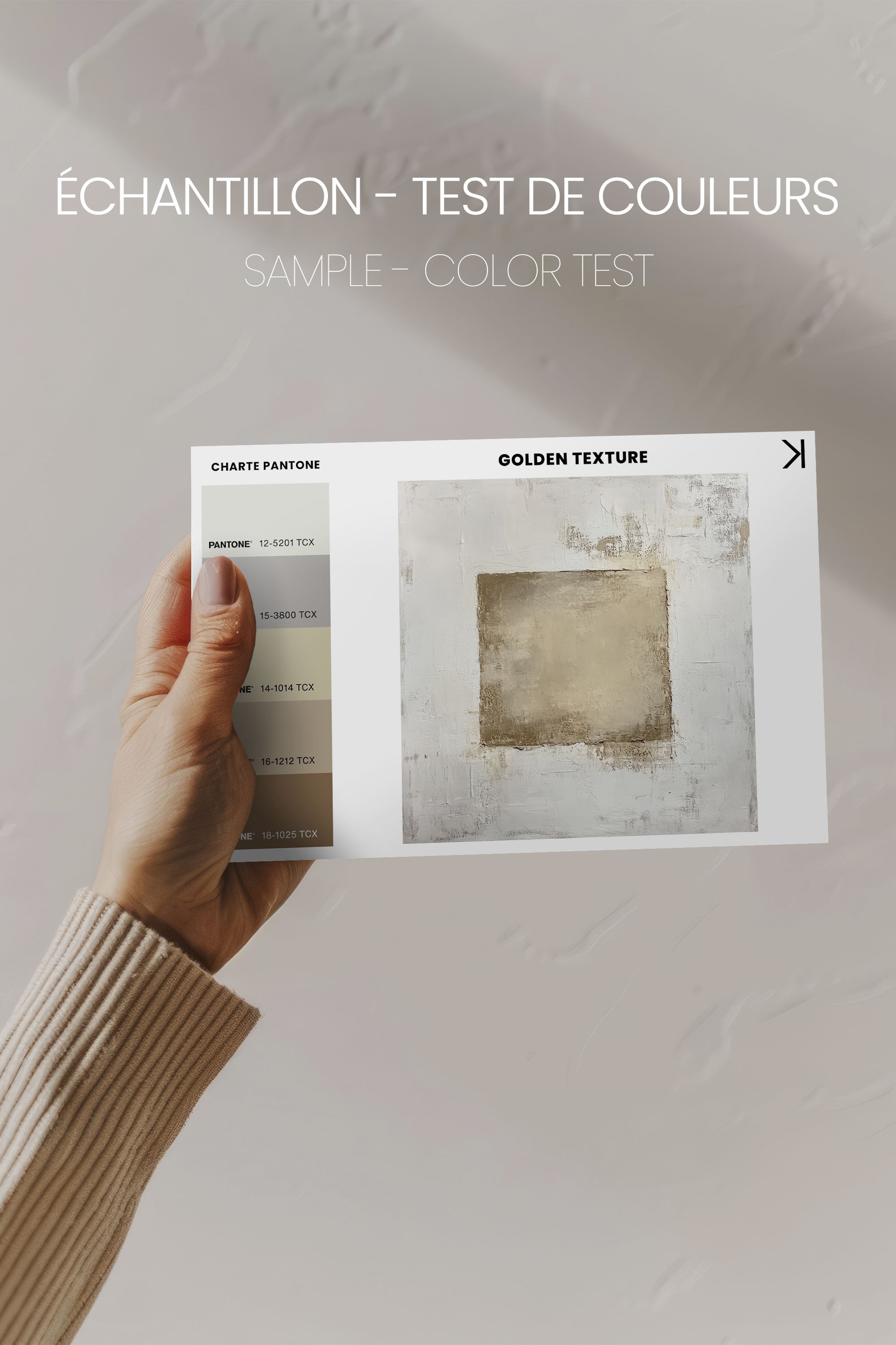 GOLDEN TEXTURE, Oeuvre sur toile étirée, encadré Naturel Clair