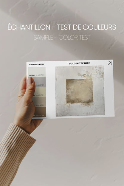 GOLDEN TEXTURE, Oeuvre sur toile étirée, encadré Naturel Clair