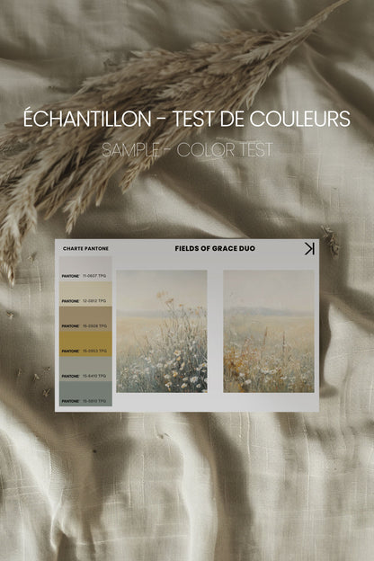 OLEKA CANVAS - FIELD OF GRACE, 2 Oeuvres sur toile étirée, encadré Brun Chêne