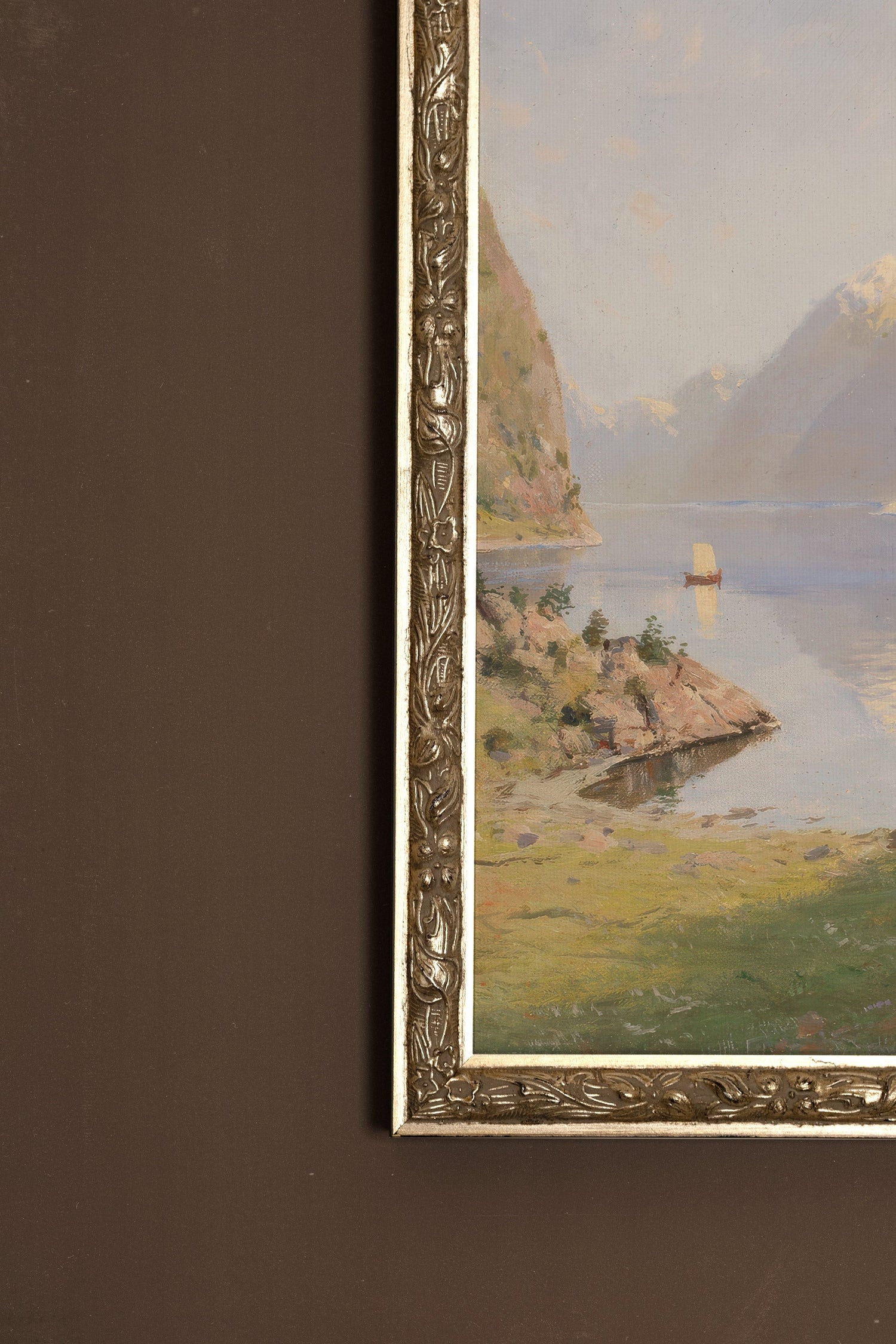 LA SOUFFLE DES CIMES, Oeuvre sur toile rigide, encadré Vintage Argent