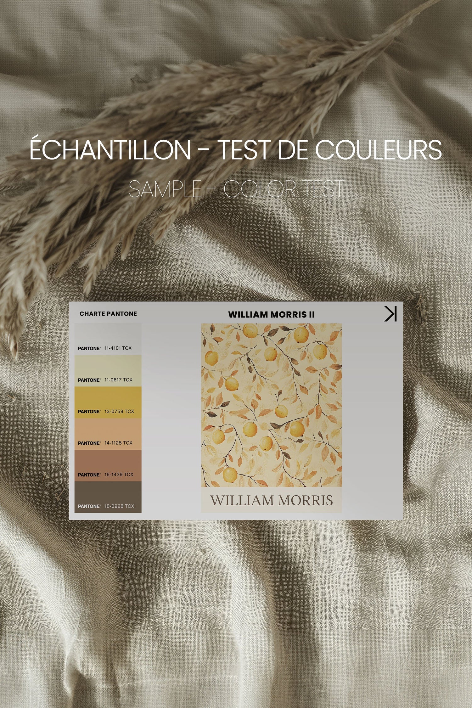 OLEKA CANVAS - WILLIAM MORRIS II, Oeuvre sur toile étirée, encadré Noir