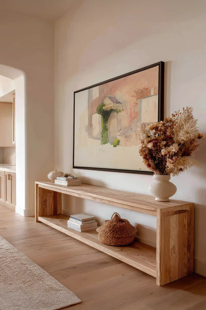 DOUCEUR DE PIERRE, Oeuvre sur toile étirée, encadré Brun Noyer