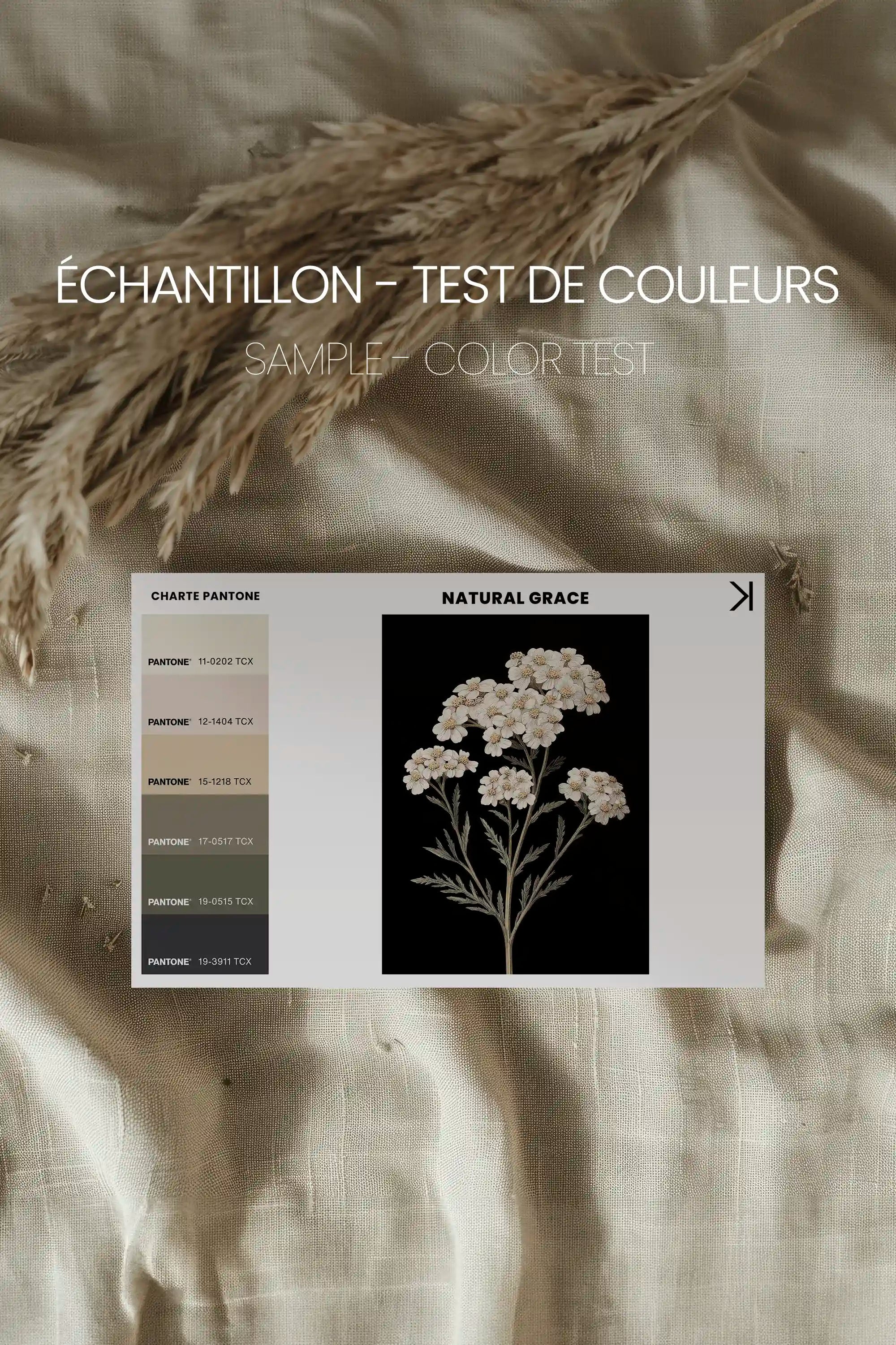 NATURAL GRACE, Oeuvre sur toile étirée, encadré Naturel Clair