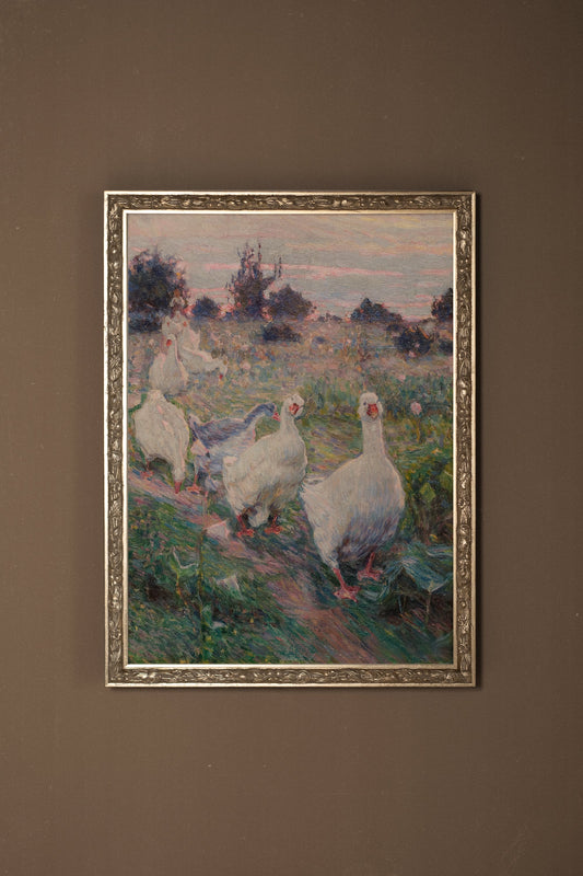 FEATHERS IN THE WIND, VINTAGE SILVER FRAME