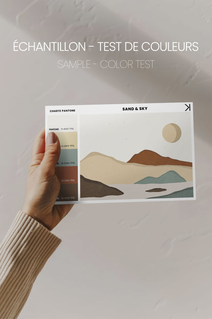 OLEKA CANVAS - SAND &amp; SKY, Oeuvre sur toile étirée, encadré Blanc